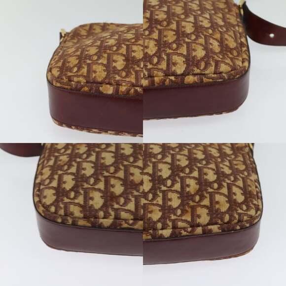 DIOR Trotter Canvas Shoulder Bag Red Gold - Picture 10 of 11